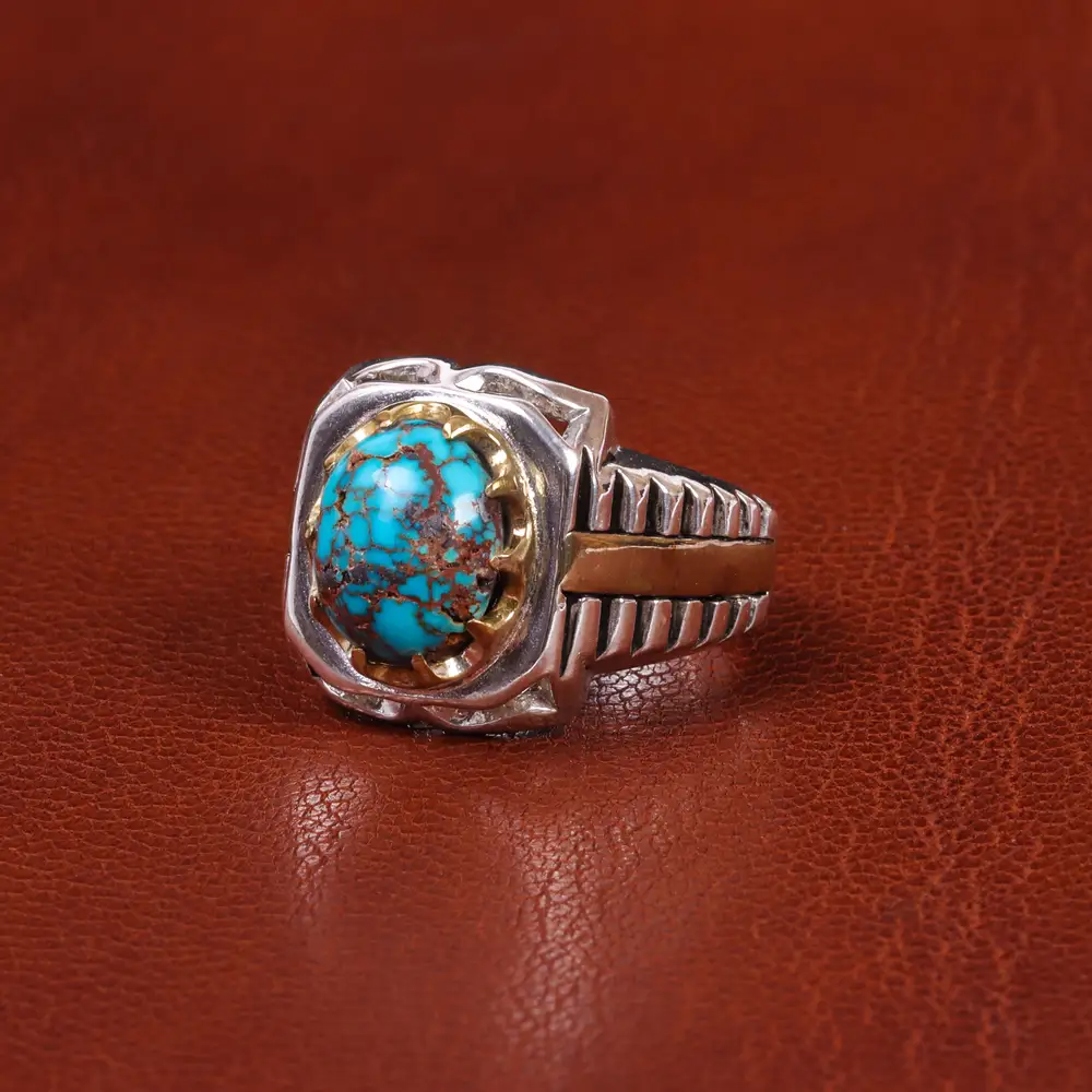 انگشتر فیروزه شجری مردانه کد 18935