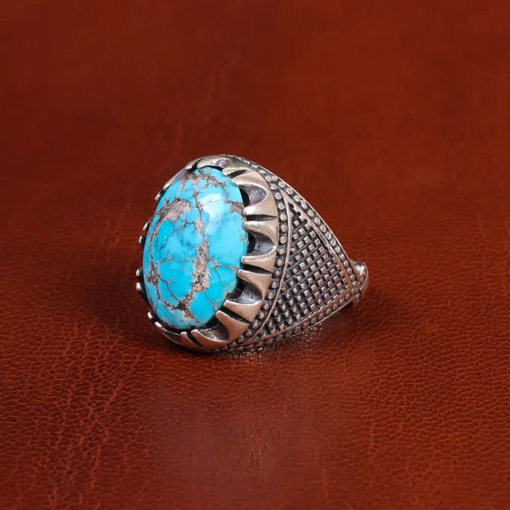 انگشتر فیروزه شجری مردانه کد 18874