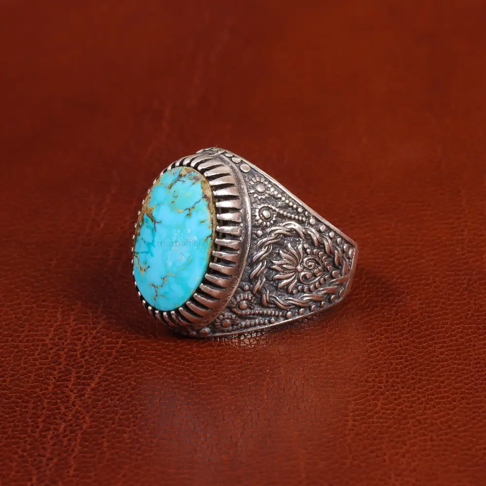 انگشتر فیروزه شجری مردانه کد 18963