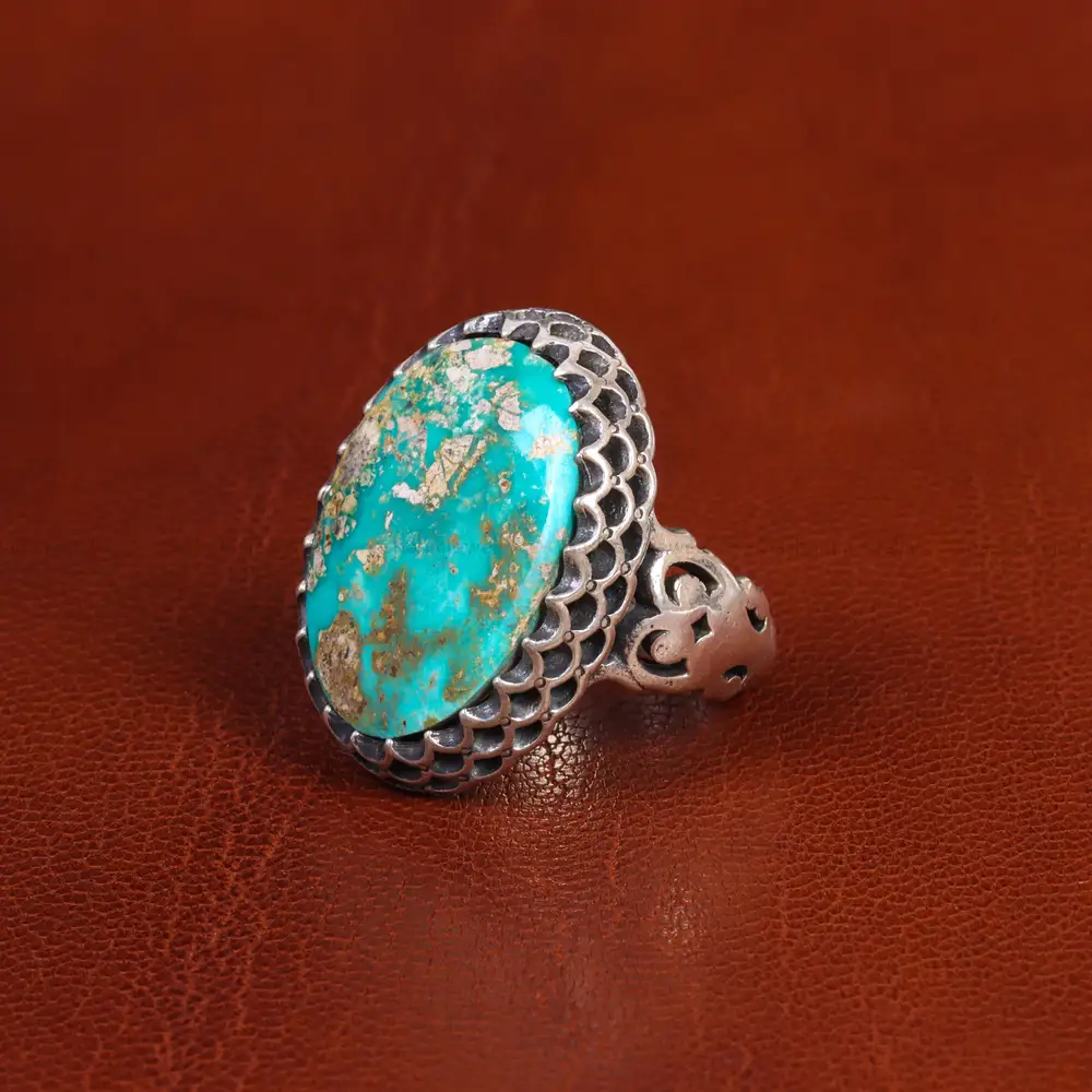 انگشتر فیروزه شجری مردانه کد 18972