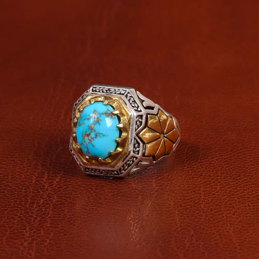 انگشتر فیروزه شجری مردانه کد 18978