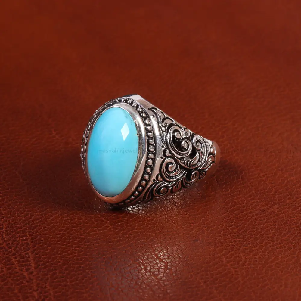انگشتر فیروزه عجمی مردانه کد 18994