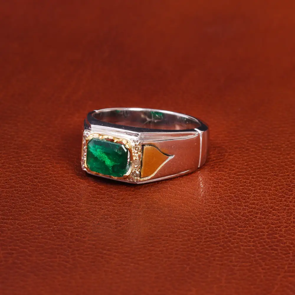 انگشتر زمرد مردانه کد 19255