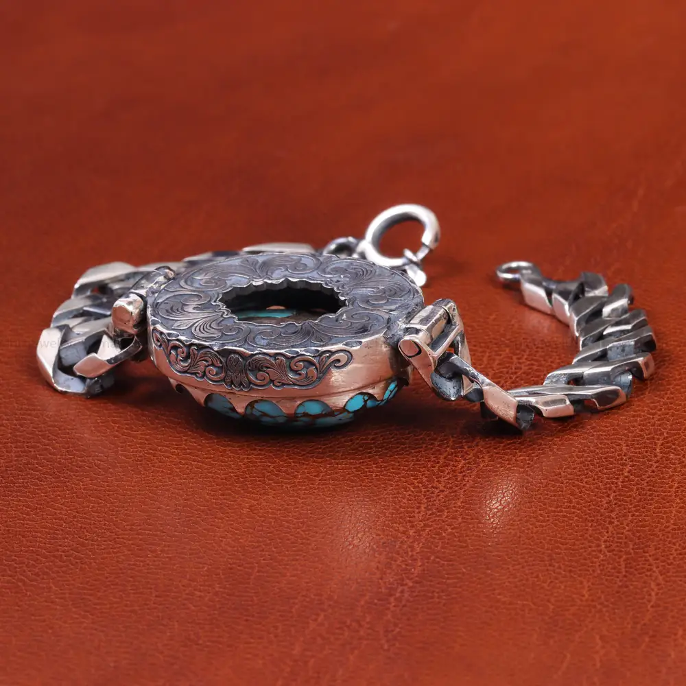 دستبند فیروزه مردانه کد 19261