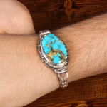 دستبند فیروزه مردانه کد 19331