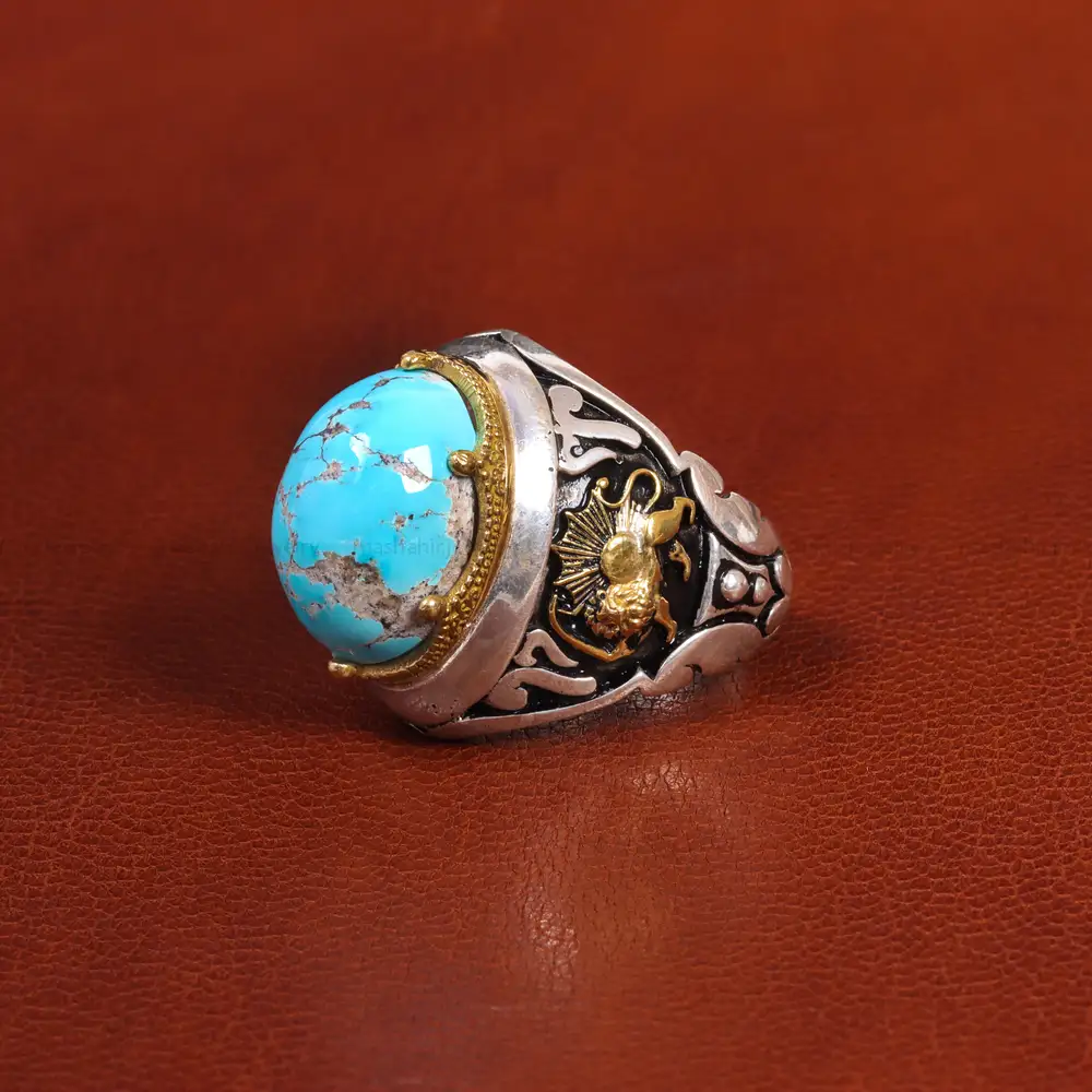 انگشتر فیروزه شجری مردانه کد 19336