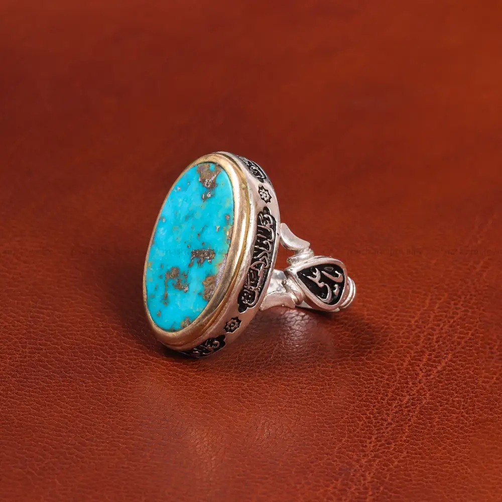 انگشتر فیروزه شجری مردانه کد 19357