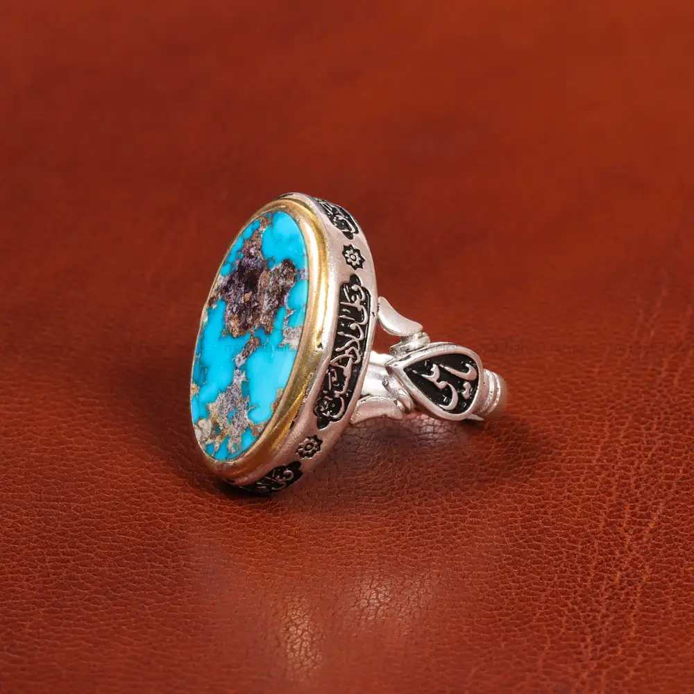 انگشتر فیروزه شجری مردانه کد 19362