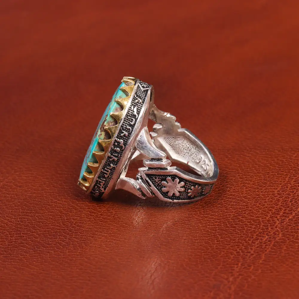 انگشتر فیروزه شجری مردانه کد 19366