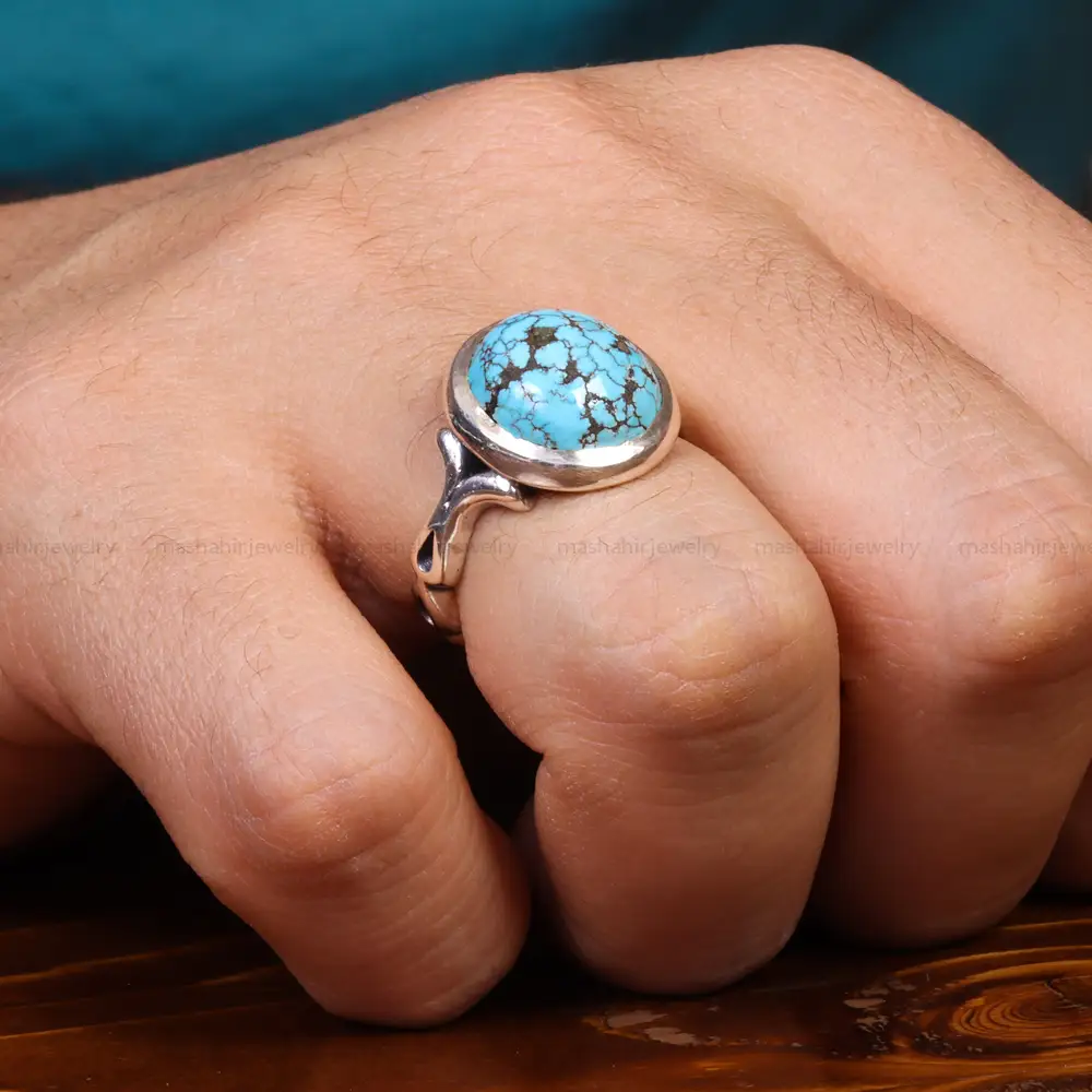 انگشتر فیروزه شجری مردانه کد 18674