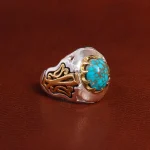 انگشتر فیروزه شجری مردانه کد 18701