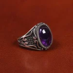 انگشتر آمیتیست مردانه کد 19369