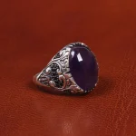 انگشتر آمیتیست مردانه کد 19370