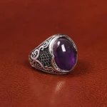 انگشتر آمیتیست مردانه کد 19373