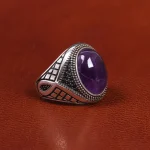 انگشتر آمیتیست مردانه کد 19375