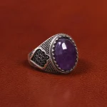 انگشتر آمیتیست مردانه کد 19384