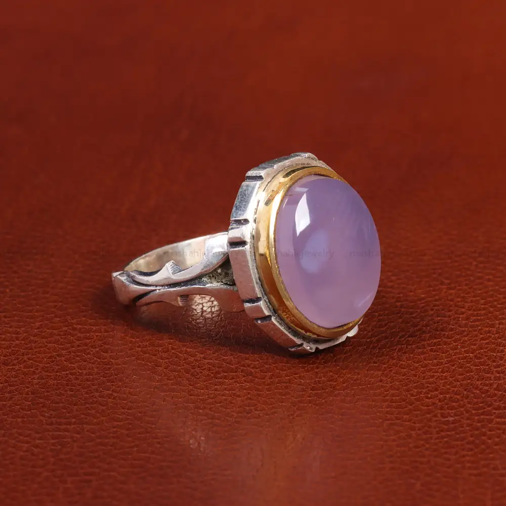 انگشتر عقیق سوسنی مردانه کد 19387