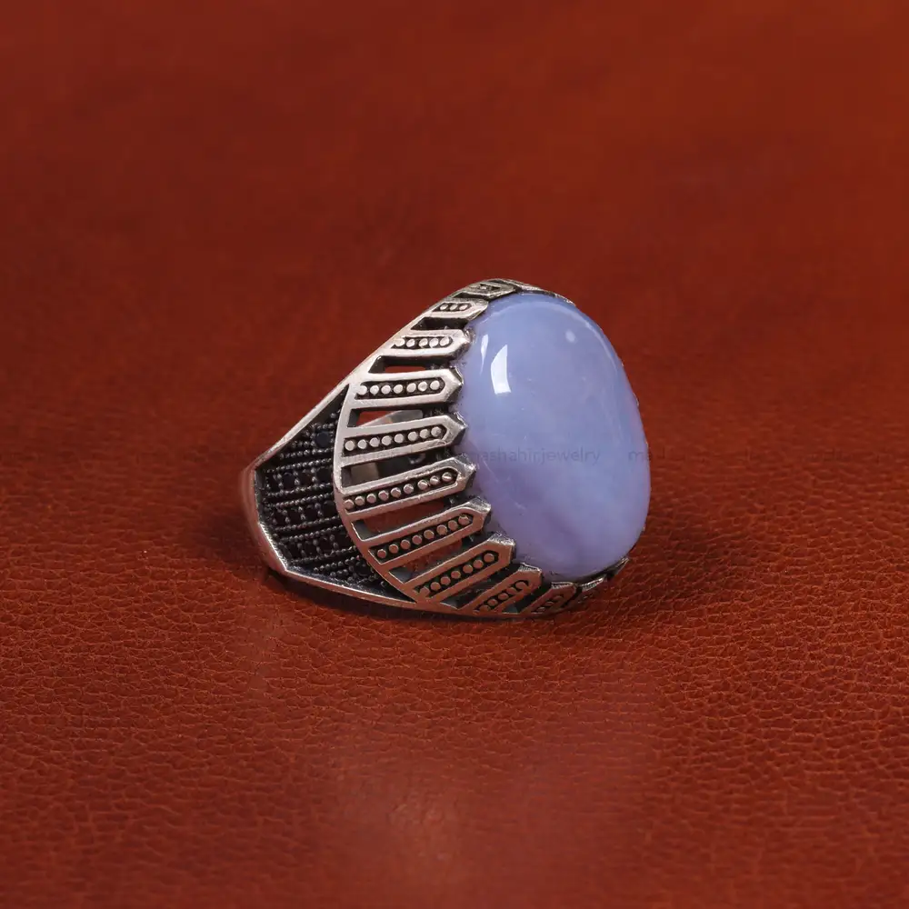 انگشتر عقیق سوسنی مردانه کد 19389