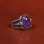 انگشتر آمیتیست مردانه کد 19392