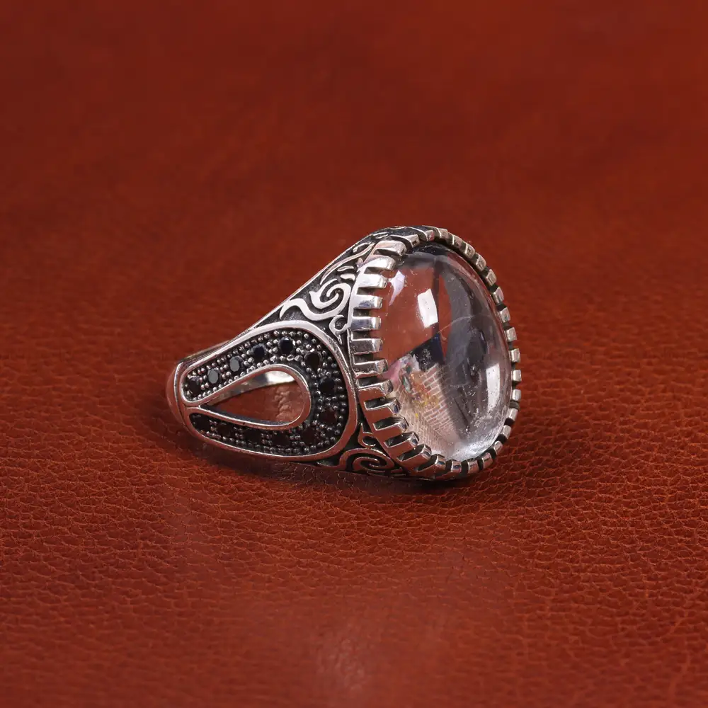 انگشتر دُر نجف مردانه کد 19413