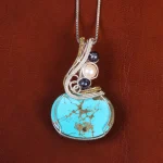 گردنبند فیروزه زنانه کد 19421