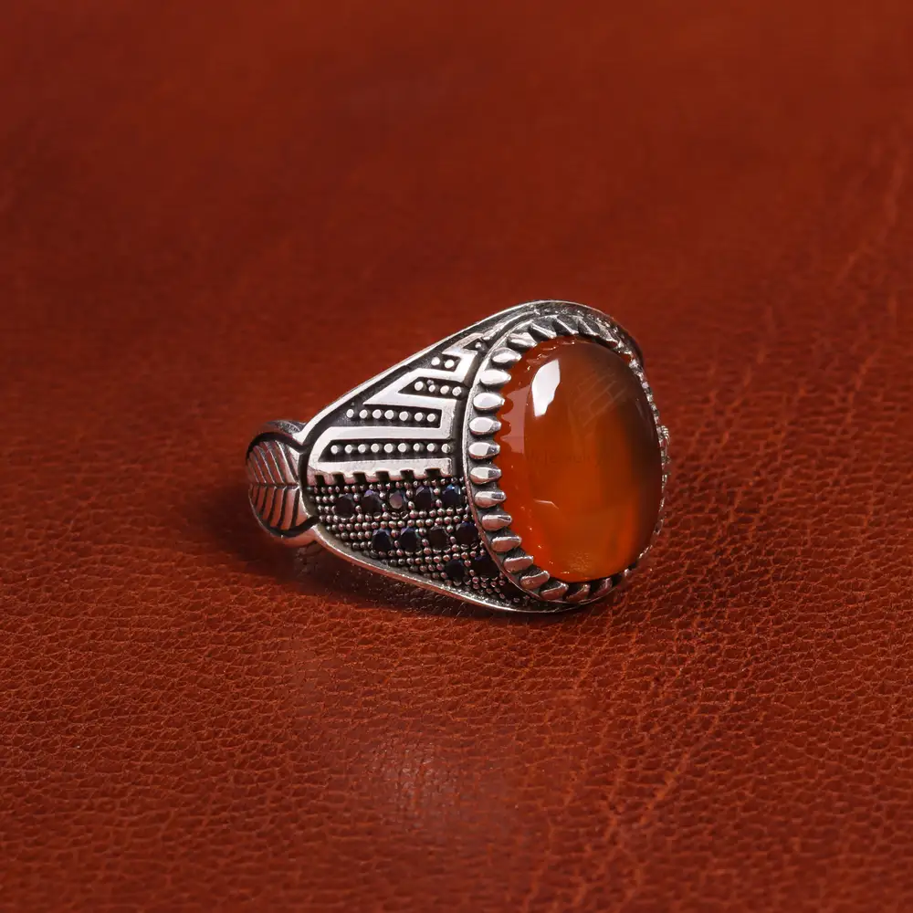 انگشتر عقیق یمن مردانه کد 19431