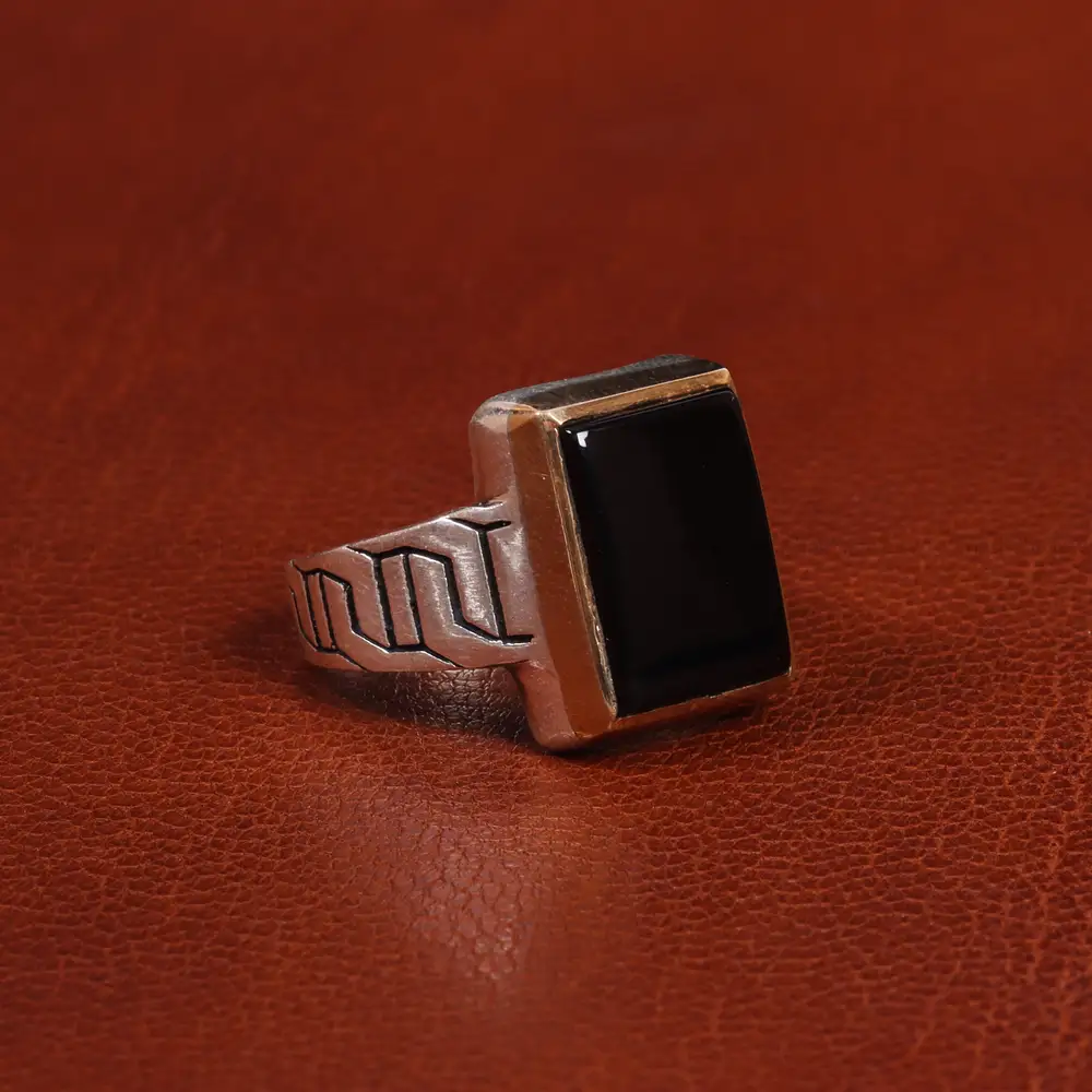 انگشتر عقیق یمن مردانه کد 19435