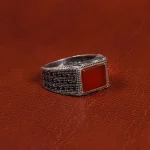 انگشتر عقیق یمن مردانه کد 19443