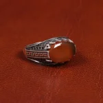 انگشتر عقیق یمن مردانه کد 19450