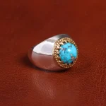 انگشتر فیروزه شجری مردانه کد 19462