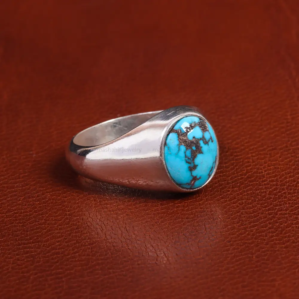 انگشتر فیروزه شجری مردانه کد 19463