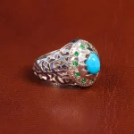 انگشتر فیروزه عجمی مردانه کد 19465