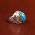 انگشتر فیروزه شجری مردانه کد 19469