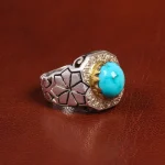 انگشتر فیروزه شجری مردانه کد 19470