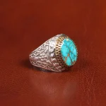 انگشتر فیروزه شجری مردانه کد 19474