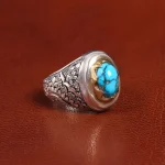انگشتر فیروزه شجری مردانه کد 19476