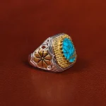 انگشتر فیروزه شجری مردانه کد 19486