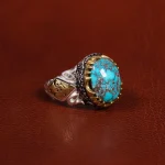 انگشتر فیروزه شجری مردانه کد 19491