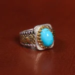 انگشتر فیروزه شجری مردانه کد 19493