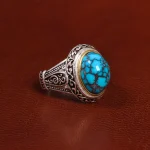 انگشتر فیروزه شجری مردانه کد 19499