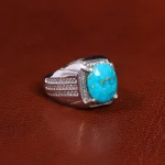 انگشتر فیروزه شجری مردانه کد 19504