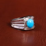 انگشتر فیروزه عجمی مردانه کد 19512