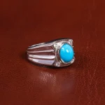 انگشتر فیروزه عجمی مردانه کد 19514