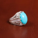 انگشتر فیروزه عجمی مردانه کد 19516