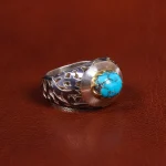 انگشتر فیروزه شجری مردانه کد 19559