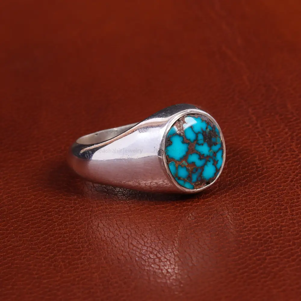 انگشتر فیروزه شجری مردانه کد 19602