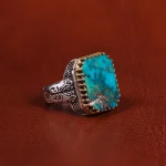 انگشتر فیروزه شجری مردانه کد 19623