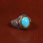 انگشتر فیروزه عجمی مردانه کد 19626