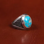 انگشتر فیروزه شجری مردانه کد 19631