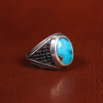 انگشتر فیروزه شجری مردانه کد 19641